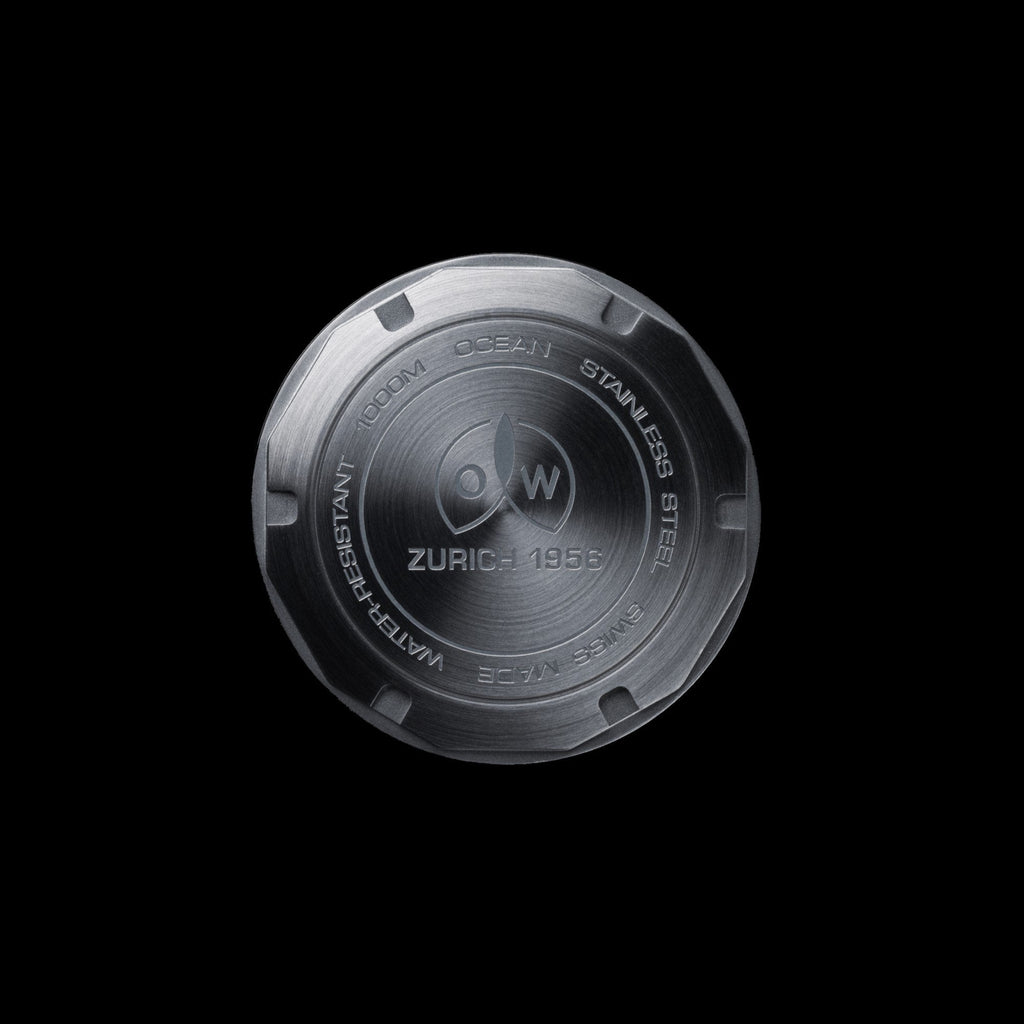 Ollech & Wajs Zurich OW Ocean Graph swiss made diving watch perlon strap blue dial 1000 meters 3300 feet